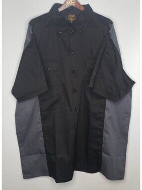 Milwaukee Leather Brand Men's 4XL Button Up Work Shirt Cotton Polyester Blend